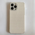 Retro Woven-pattern Leather iPhone Case - Viexta