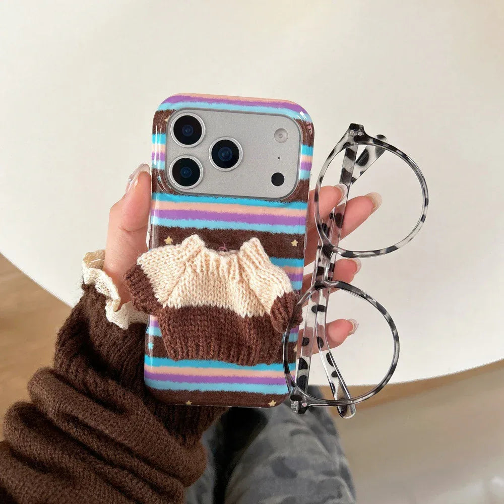 Striped 3D Sweater iPhone Case