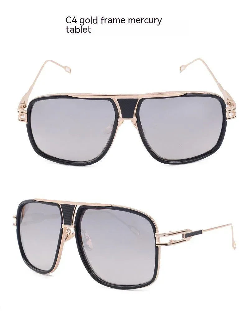vintage-with-large-rims-metal-gradient-sunglasses - Viexta