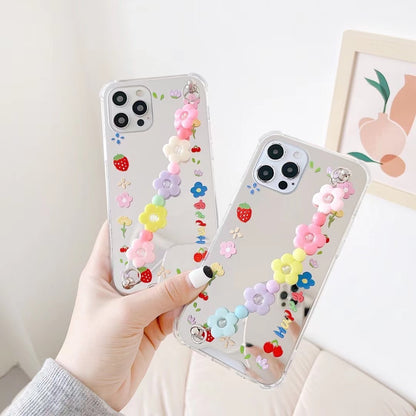 Flower Mirror iPhone Case with Charm