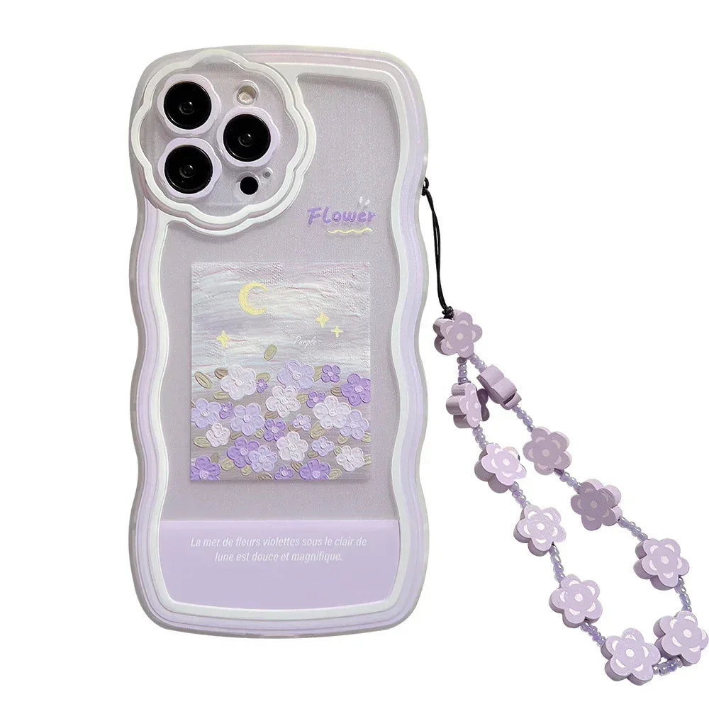 Purple Oil Painting Flower iPhone Case - Viexta