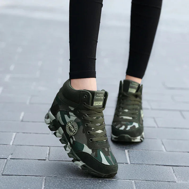 Women's Casual Camouflage Increased Sneakers - Viexta