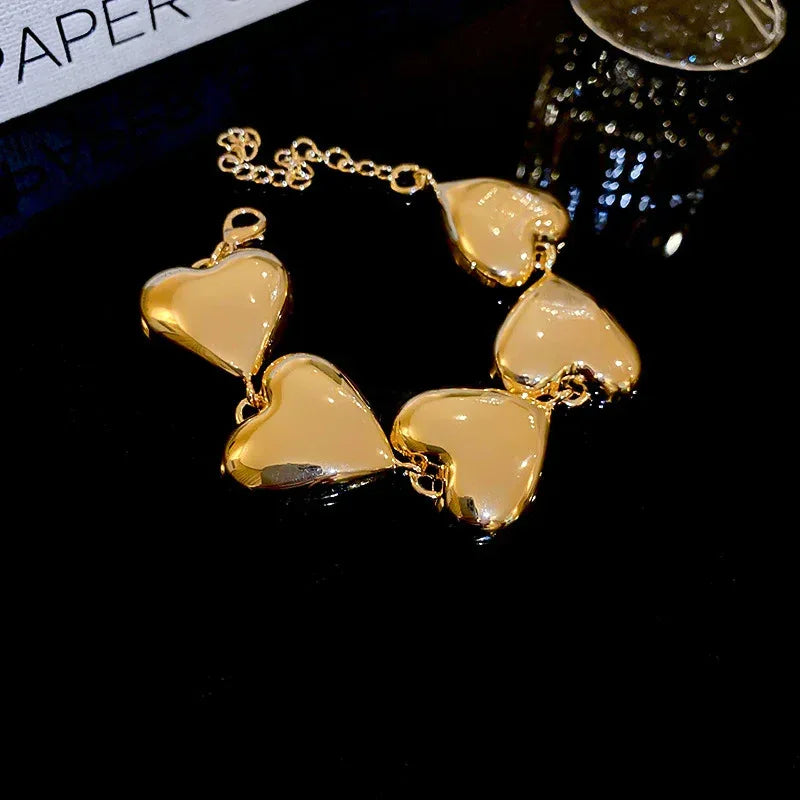 Glossy Heavy Heart Bracelet - Viexta