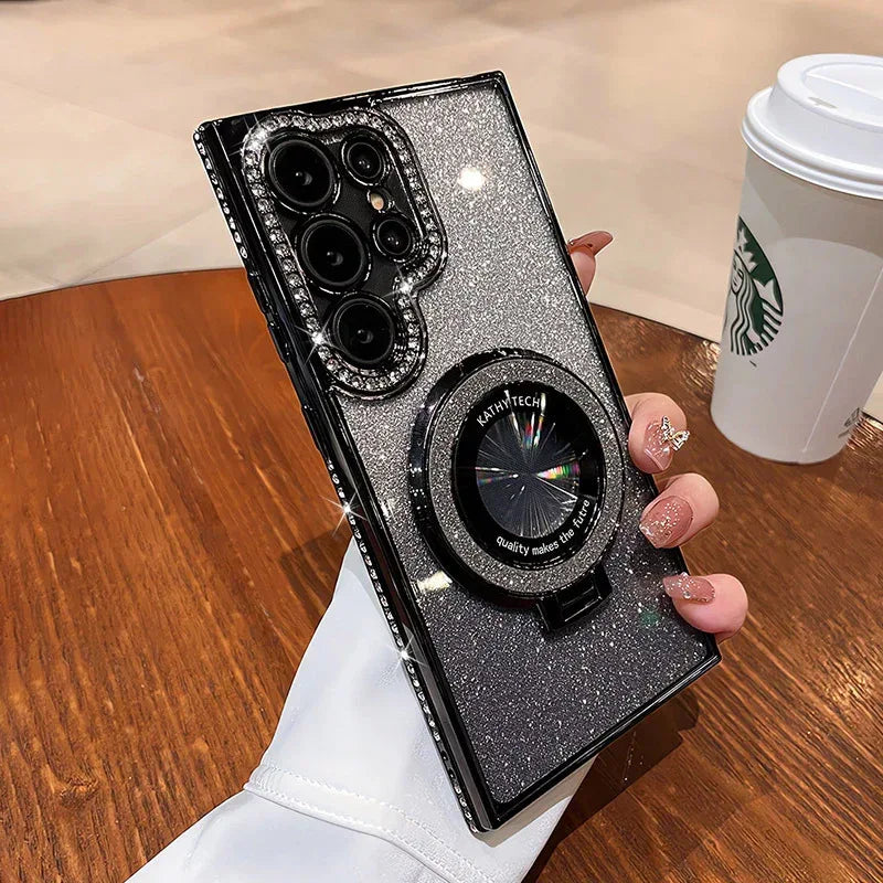 Glitter Magnetic Bracket Samsung Phone Case - Viexta