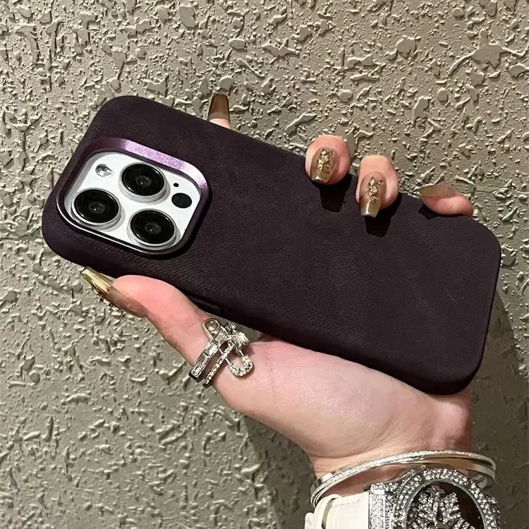 Magnetic Leather Drop-resistant Flannel iPhone Case - Viexta