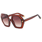 Irregular Personality Hexagonal Rivet Sunglasses - Viexta