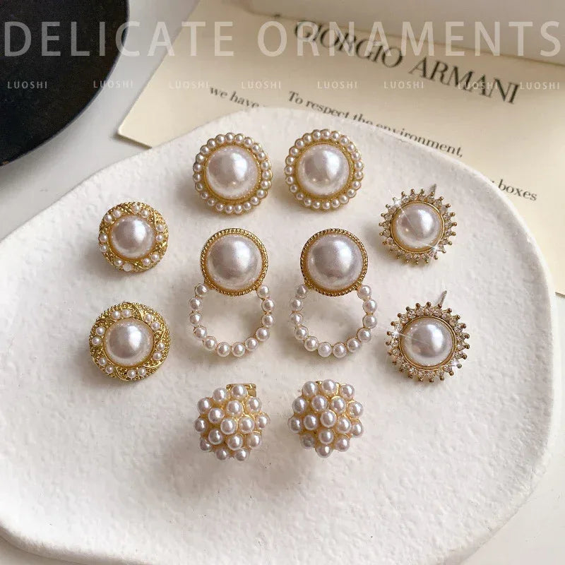Baroque French Vintage Pearl Earrings - Viexta