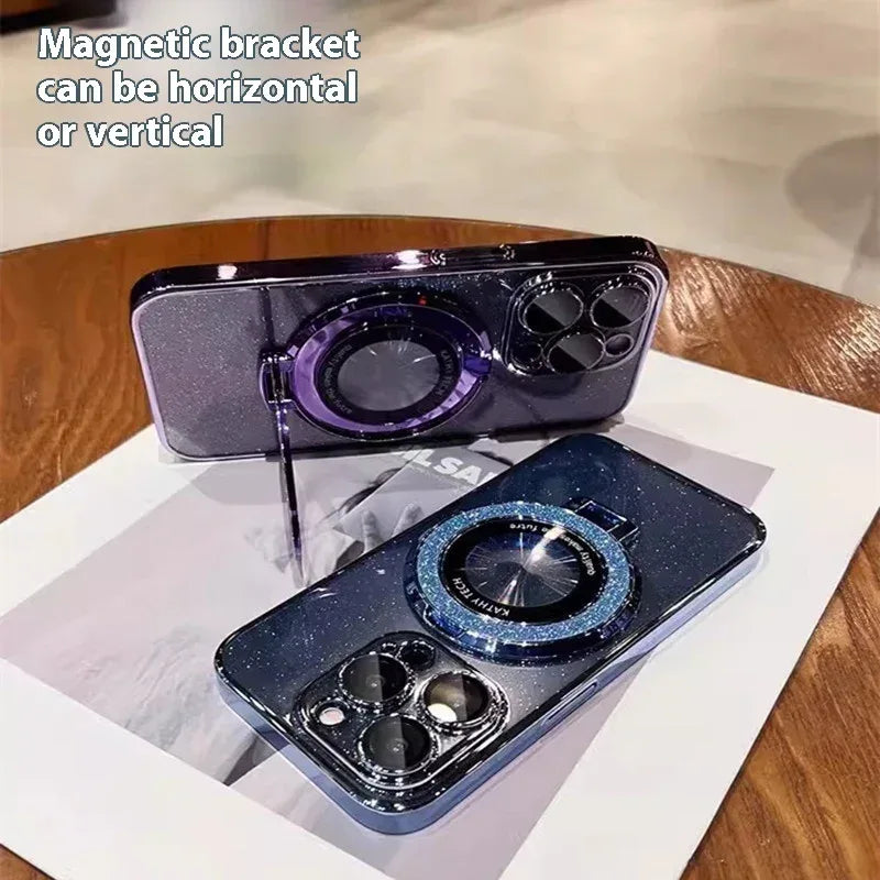 Magnetic Bracket Starry Sky With Lens Protector iPhone case - Viexta