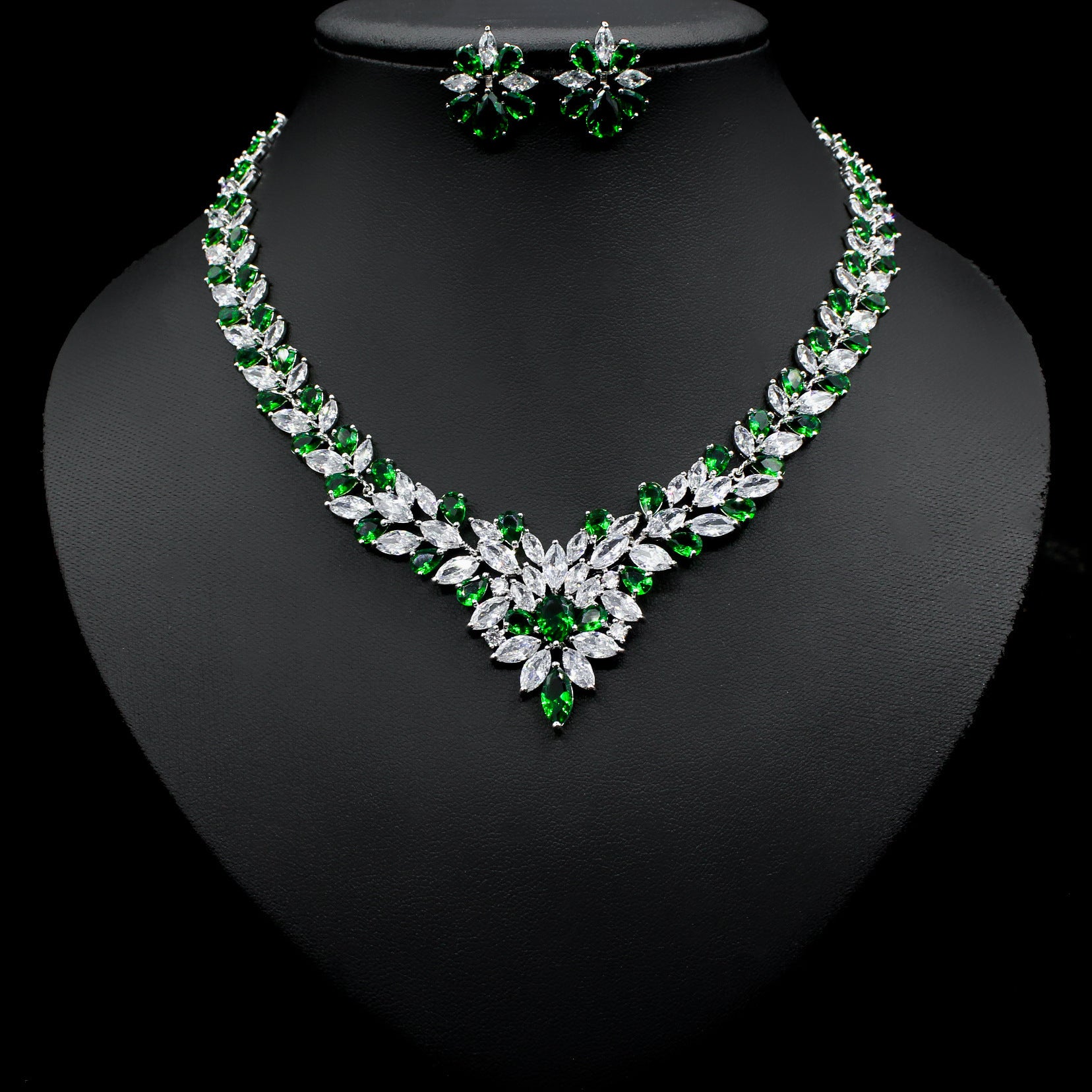 bride-zircon-diamond-necklace-earring-set