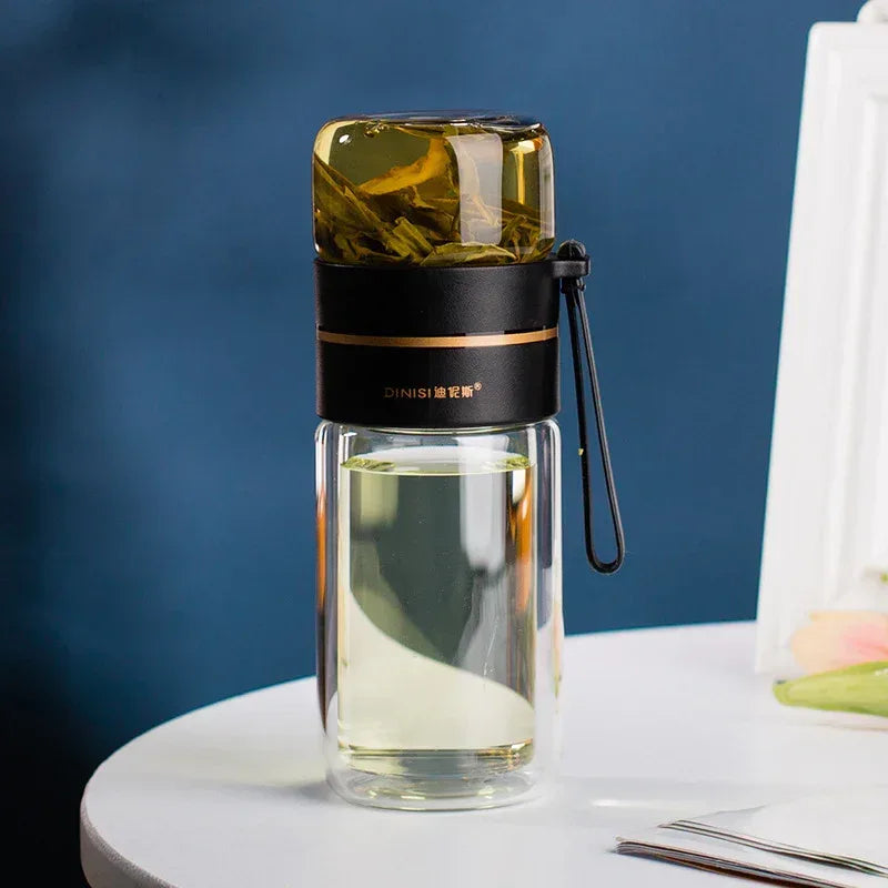 Glass Water Bottle With Tea Infuser Filter Tea Separation - Viexta