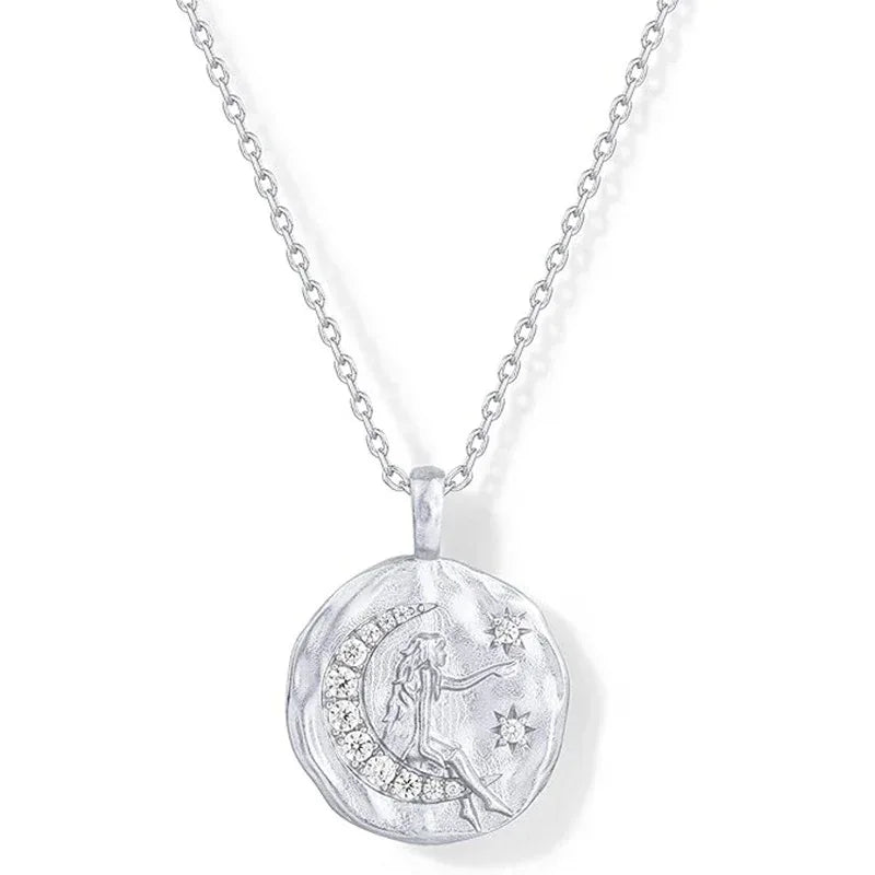 Women's 14K Carved Coin Pendant Necklace - Viexta
