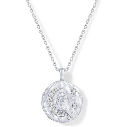 Women's 14K Carved Coin Pendant Necklace