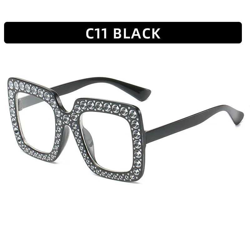 large-square-frame-with-rhinestones-sunglasses - Viexta