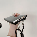 samsung-litchi-pattern-card-holder-wrist-strap-phone-case - Viexta