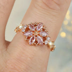 round-champagne-gold-horse-eye-diamond-ring - Viexta