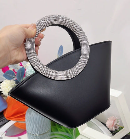 Diamond Round Handle Portable Bag