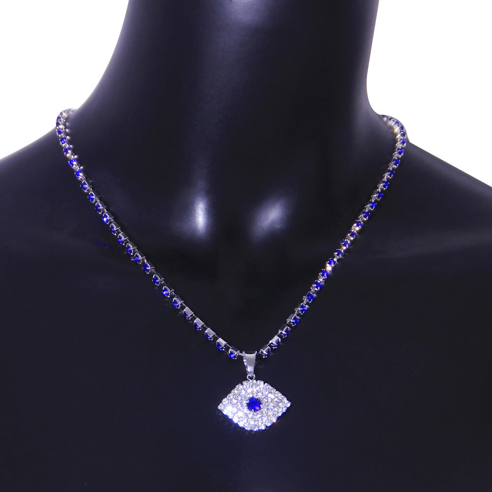 Blue Eyes Exaggerated Pendant Necklace