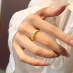 Square Diamond Brushed Ring - Viexta