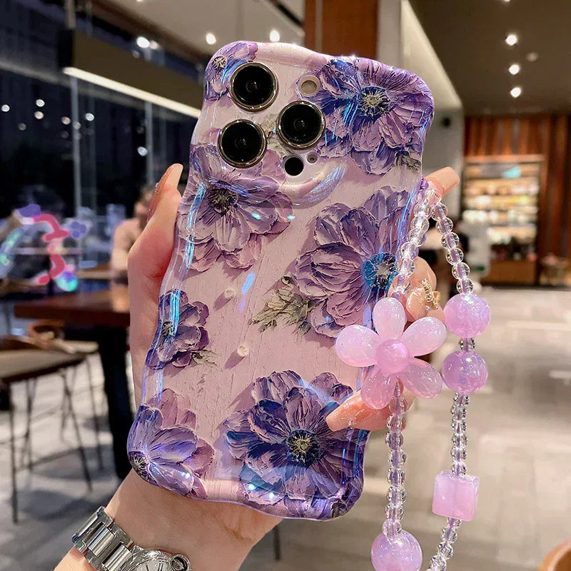 oil-painting-flower-lanyard-phone-case - Viexta
