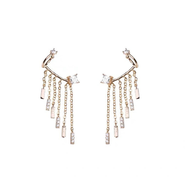 Zircon Tassel Ear Bone Earrings