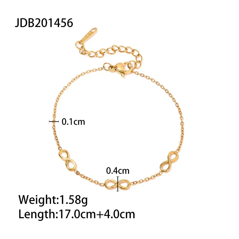 18K Gold Plated Infinite Stainless Steel Bracelet - Viexta