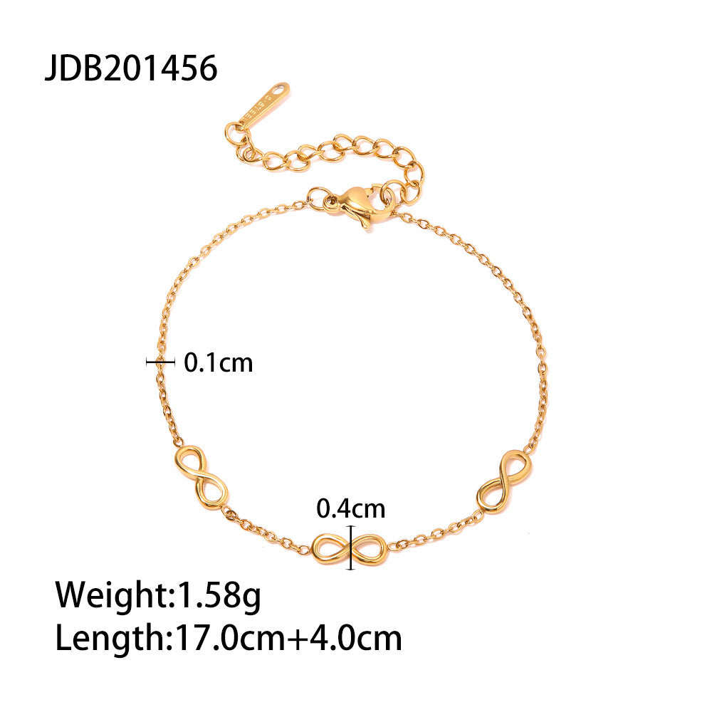 18K Gold Plated Infinite Stainless Steel Bracelet