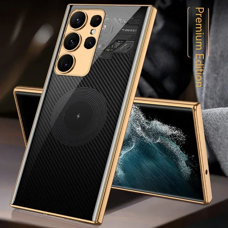 Soft Edge Electroplated Glass S Series Phone Case - Viexta