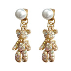 Silver Bear Stud Earrings - Viexta