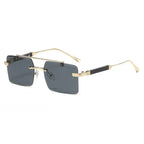 Frameless Trimming Double Beam Square Sunglasses - Viexta