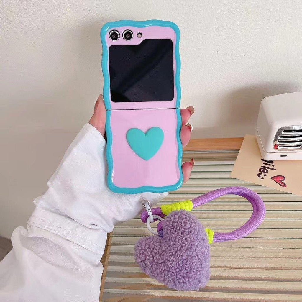 Small Heart Plush Lanyard Samsung Case - Viexta