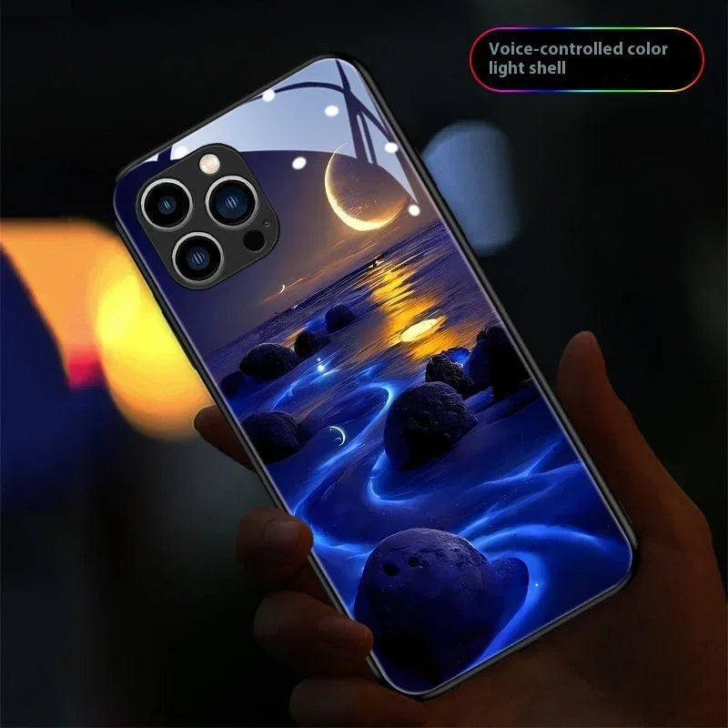 Incoming Light New Beach Moon Glass iPhone Case - Viexta