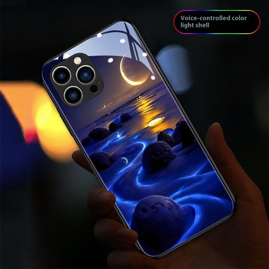 Incoming Light New Beach Moon Glass iPhone Case