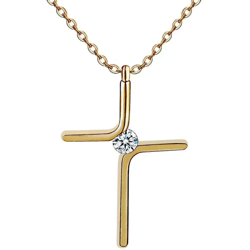 cross-pendant-titanium-steel-plating-necklace - Viexta