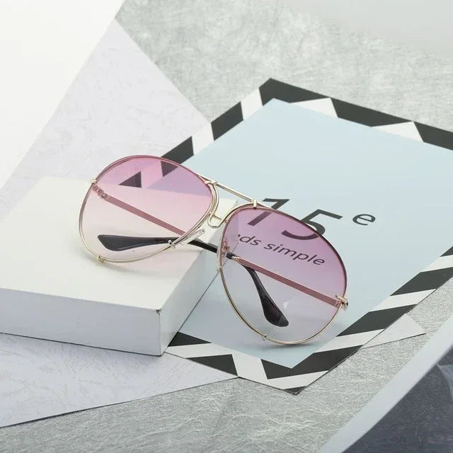 Women's Fashion Lens Sunglasses Gradient Color - Viexta