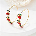 Fruit Series Red Cherry Earrings