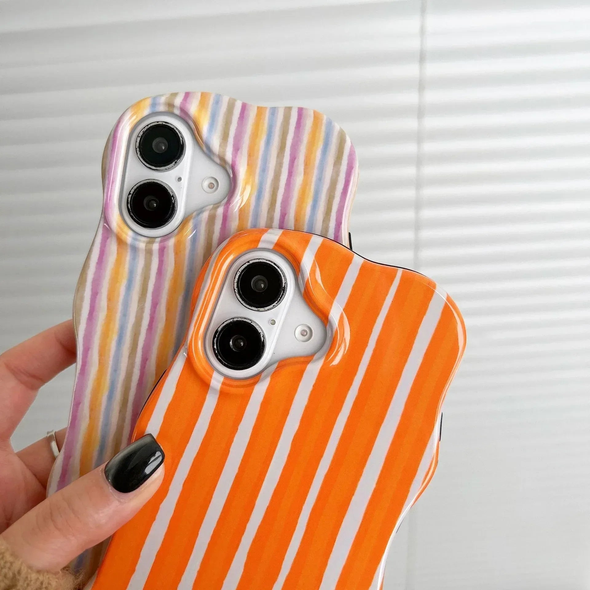 Niche Color-block Striped iPhone Case - Viexta