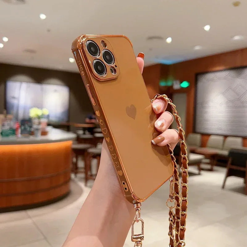 Electroplated Love Lanyard iPhone Case - Viexta
