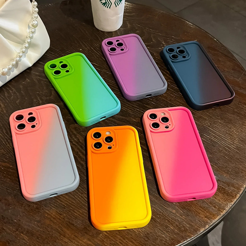 Oblique Stitching Gradient iPhone Case - Viexta