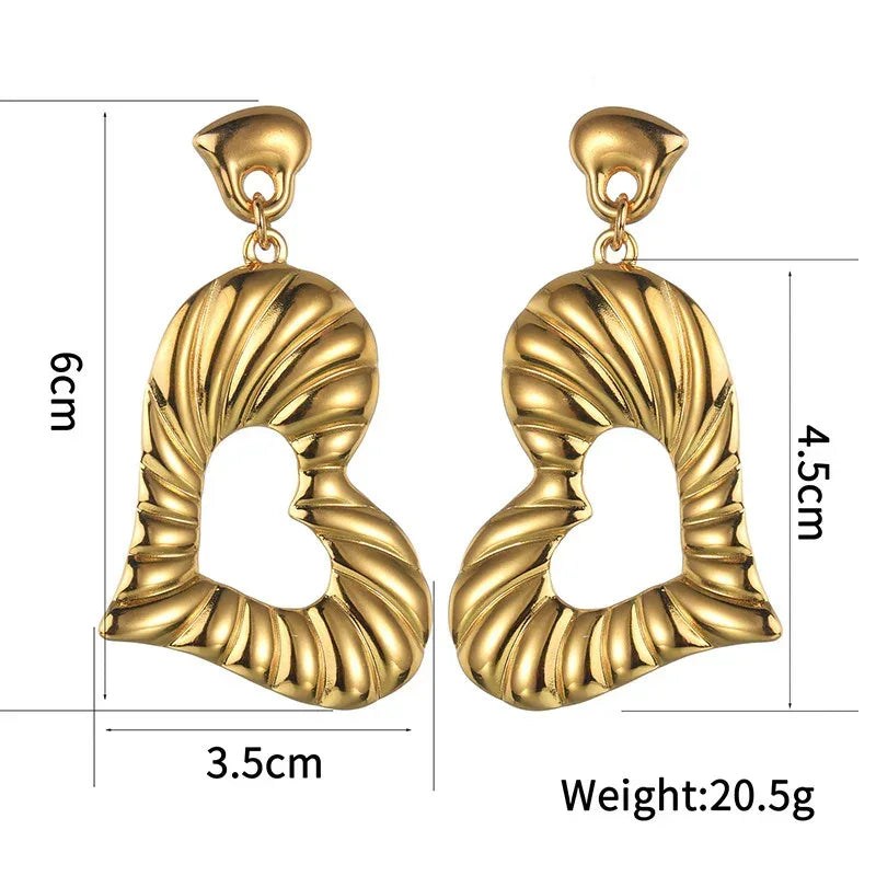 Irregular Hollow-out Titanium Steel Stud Earrings - Viexta