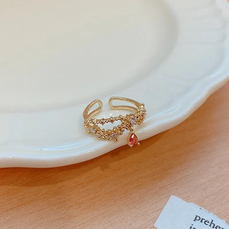 Micro Set Crystal Zircon Pearl Ring - Viexta