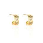 Hexagon Zircon-embedded Earrings - Viexta