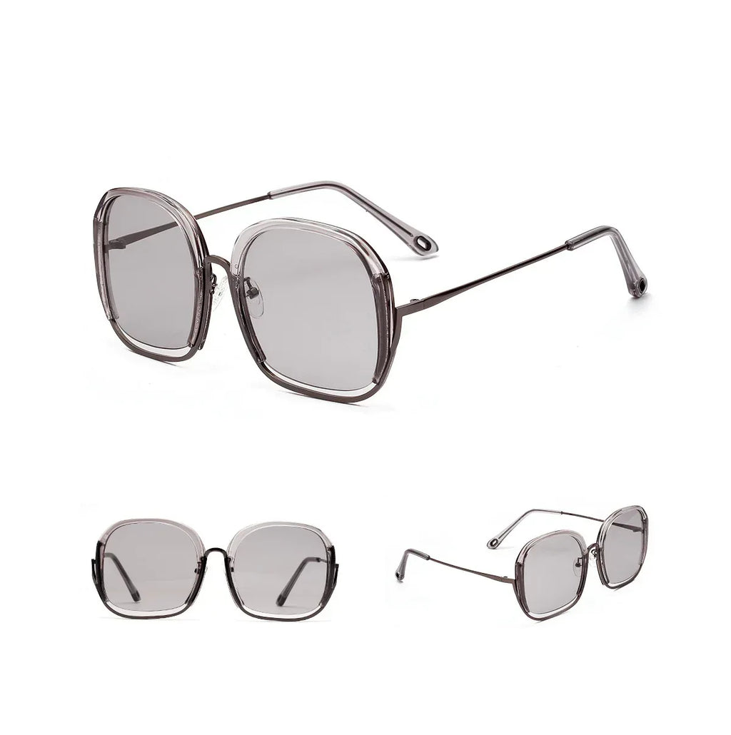 Colorful Large Half Frame Sunglasses - Viexta