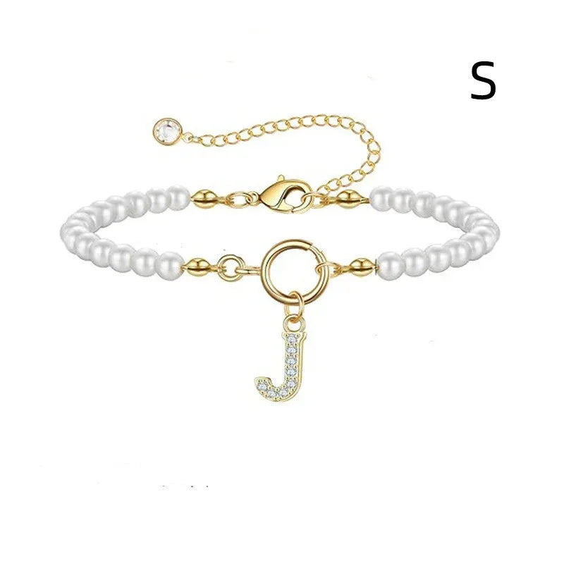 6mm Pearl Bracelet Buckle Letter - Viexta