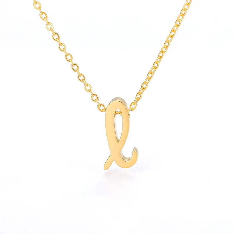 Small Letter Hollow Stainless Necklace - Viexta