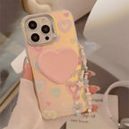 Laser Loving Heart Bracket Silicone iPhone Case - Viexta