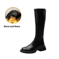 British Round Toe Solid Color Short Boots - Viexta