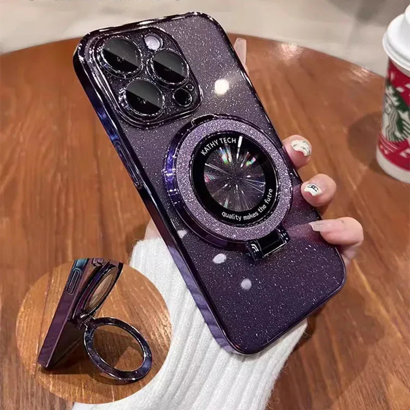 Magnetic Bracket Starry Sky With Lens Protector iPhone case - Viexta