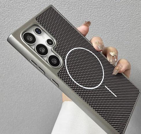 Carbon Fiber Texture Magnetic Suction Samsung case - Viexta