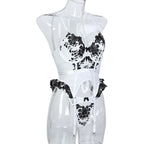 embroidered-flower-black-and-white-stitching-cute-waist-strap-lingerie - Viexta