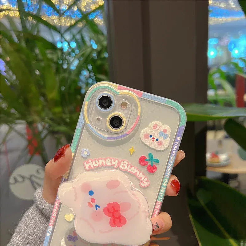Cartoon Bunny Transparent iPhone Case - Viexta